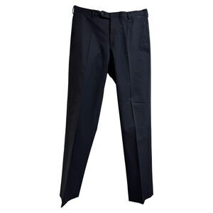 Prada Straight-Leg Trousers in Navy Blue Polyester